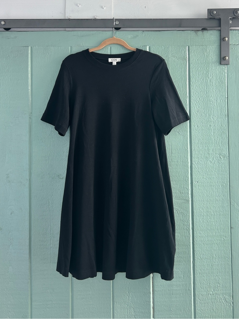 Nwt COS 100% Cotton A-Line Mini Shirt Dress XS 0 2 4 6 Womens Black
